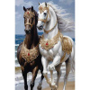 Diamantový obraz biely a hnedý kôň 1