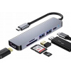 Hub USB C ŠPACMATE USB HDMI PRO HUB 6 W 1 460 HZ 1000 MB/S PRO