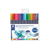 STAEDTLER obojstranné fixky - štetcový hrot - 18 ks