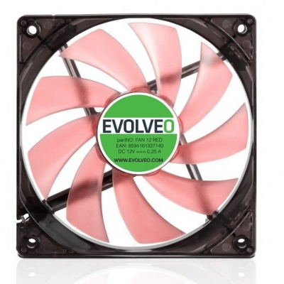 EVOLVEO ventilátor 120mm, LED červený FAN 12 RED