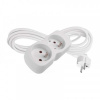 Predlžovací kábel 3 m / 2 zásuvka / biely / PVC / 1 mm2