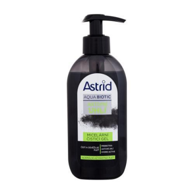 Astrid Aqua Biotic Active Charcoal Micellar Cleansing Gel micelárny čistiaci gél s aktívnym uhlím 200 ml pre ženy