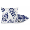 Krepová obliečka na vankúš Flowers modrý Veľkosť: 70 x 90