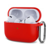 AppleMix Puzdro pre Apple AirPods Pro (2022) / AirPods Pro - Karabínka - Silikónové - Červené