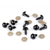 Oči s pojistkou Ø12 mm Varianta: Černá, Balení: 10 sada