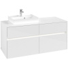 VILLEROY & BOCH Collaro závesná skrinka pod umývadlo na dosku (umývadlo vľavo), 4 zásuvky, s LED osvetlením, 1200 x 500 x 548 mm, Glossy White, C071B0DH