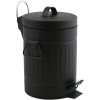 MSV pedálový odpadkový kôš Habana, čierny, oceľ, s držadlami, 3 l