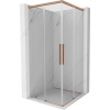 Mexen Rox, Duo posuvný sprchový kút 75 x 75 cm, 8mm číre sklo, medený matný profil, 8C2D-075-075-65-00