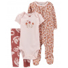 CARTERS CARTER'S Set 3dielny body kr. rukáv, overal, legíny Pink Floral dievča LBB PRE