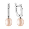 Gaura Pearls Stříbrné náušnice s růžovou perlou Poggia, stříbro 925/1000 SK22380EL/P Růžová