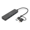 Outlet Hub USB Digitus DA-70235 4 USB rozhrania dĺžka kábla 0.2m USB 3.2 (DA-70235)