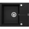 Deante Andante, granitový drez 590x490x194 mm + priestorovo úsporný sifón, 1-komorový, čierna, ZQN_N11A