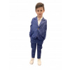 Teplaková súprava - Detský oblek práve teraz značka 146 Navy Blue (Chlapec's Suit Navy Blue Grille 146-152)
