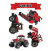 CUKROVÁ TLAČ jedlý obrázok na tortu Cukrová hmota TRAKTOR CASE TRAKTOR + TEXT #1