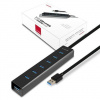 AXAGON HUE-SA7BP, 4x USB 3.0 ALU CHARGING hub, vr. AC adaptéra, kábel USB-A 40cm HUE-SA7BP