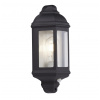 Searchlight Maine Outdoor Wall Light - Black Metal & Clear Glass