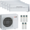 Klimatizácia Mitsubishi LN 5x multisplit (4x 2,5kW + 3,5kW) + vonk.j. 10,2kW (prírodná biela)