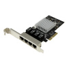 StarTech.com 4 Port PCIe Network Card - RJ45 Port - Intel i350 Chipset - Ethernet Server / Desktop Network Card - Dual Gigabit NIC Card (ST4000SPEXI) - Síťový adaptér - PCIe x4 nízký profil - 1GbE - 1
