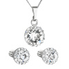 Súprava šperkov s kryštálmi Swarovski náušnice, retiazka a prívesok biele okrúhle 39352.1