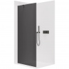 CERANO - Sprchová zástena Walk-in Onyx YL/P - 8 mm - guľatá vzpera - čierna matná, grafitové sklo - 30x200 cm