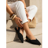 Dámske semišové slingback baleríny čierne 40