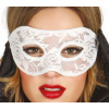 Škraboška - maska biela - čipka