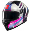 MT HELMETS STINGER 2 TRÓN C8 WHITE BLUE PINK MOTOCYKLOVÁ PRILBA BIELA