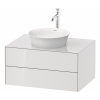 DURAVIT White Tulip závesná skrinka pod umývadlo na dosku, 2 zásuvky, 800 x 550 x 408 mm, biela vysoký lesk, WT498508585