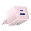 Sieťová nabíjačka, Vention, FEQP0-EU, USB-C, USB- A, 30W/30W , GaN (ružová)