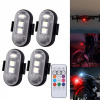 4ks Bezdrôtová stroboskopická lampa 8 farieb LED Silný diaľkový ovládač