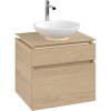 VILLEROY & BOCH Legato závesná skrinka pod umývadlo na dosku (umývadlo v strede), 2 zásuvky, 600 x 500 x 550 mm, Nordic Oak, B56800VJ
