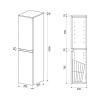 Vysoká skrinka do kúpeľne Intedoor TRENTA cotto matná 35 x 161,8 x 35 cm TRE SV 35 L K B A9556