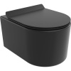 Mexen Sofia, závesná WC misa 490x360x355 mm, Rimless Tornádo + WC sedadlo z duroplastu, čierna matná, 30540185T