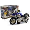 LEAN TOYS Motorka so svetlami modro-strieborná