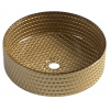 SAPHO BEAUTY MARAGUA Ø39,5cm umývadlo na dosku okrúhle, bez prepadu, sklenené, zlaté, TY214Z