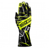 Závodné rukavice Sparco K-Rookie, čierna/fluo žltá