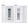 Dvojkrídlové vchodove dvere plastové Soft Lucy Inox+Panel Plný, Biela/Biela, 130x200 cm, pravé