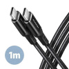 AXAGON BUCM-CM10AB, HQ kábel USB-C USB-C, 1 m, USB 2.0, 3A, ALU, opletenie, čierny Axagon