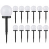 12x LED záhradná lampa Solárna biela guľa 10 cm (12x LED záhradná lampa Solárna biela guľa 10 cm)