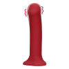Non-Phallic Vibrating Dildo - Large - Raspberry Red - Loveline Non-Phallic