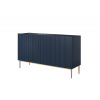 BOGART. Komoda Nicole, MDF tmavě modrá / zlaté nohy