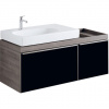 Geberit Citterio - Skrinka pod umývadlo 750 mm, s odkladacou plochou, lesklá čierna/sivohnedý dub 500.562.JJ.1