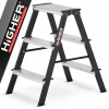 Rebrík oceľový, obojstranný, skladací HIGHER 2x3 stupne, nosnosť 150 kg