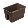 PROSPERPLAST kvetináč na zábradlie 39,6cm RATOLLA DRLB400-440U umbra plastový