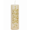 Adventná sviečka krémová so zlatou potlačou 15 cm – sviečka s číslami 1–24
