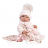 Llorens New Born dievčatko 84338 - realistická bábika s celovinylovým telom 43 cm