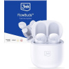 3mk bezdrôtové stereo slúchadlá FlowBuds, nabíjacie púzdro, biela