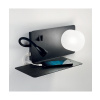 Nástenné svietidlo Ideal lux 174808 BOOK-1 AP2 NERO 2xG9/LED 3W/130lm 3000K USB port čierna