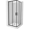 Mexen Rio, štvorcový sprchový kút 90 x 90 cm, 6mm číre sklo, čierny profil + biela sprchová vanička, 860-090-090-70-00-4010B