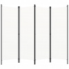 vidaXL so 4 panelmi krémovo biely 200x180 cm